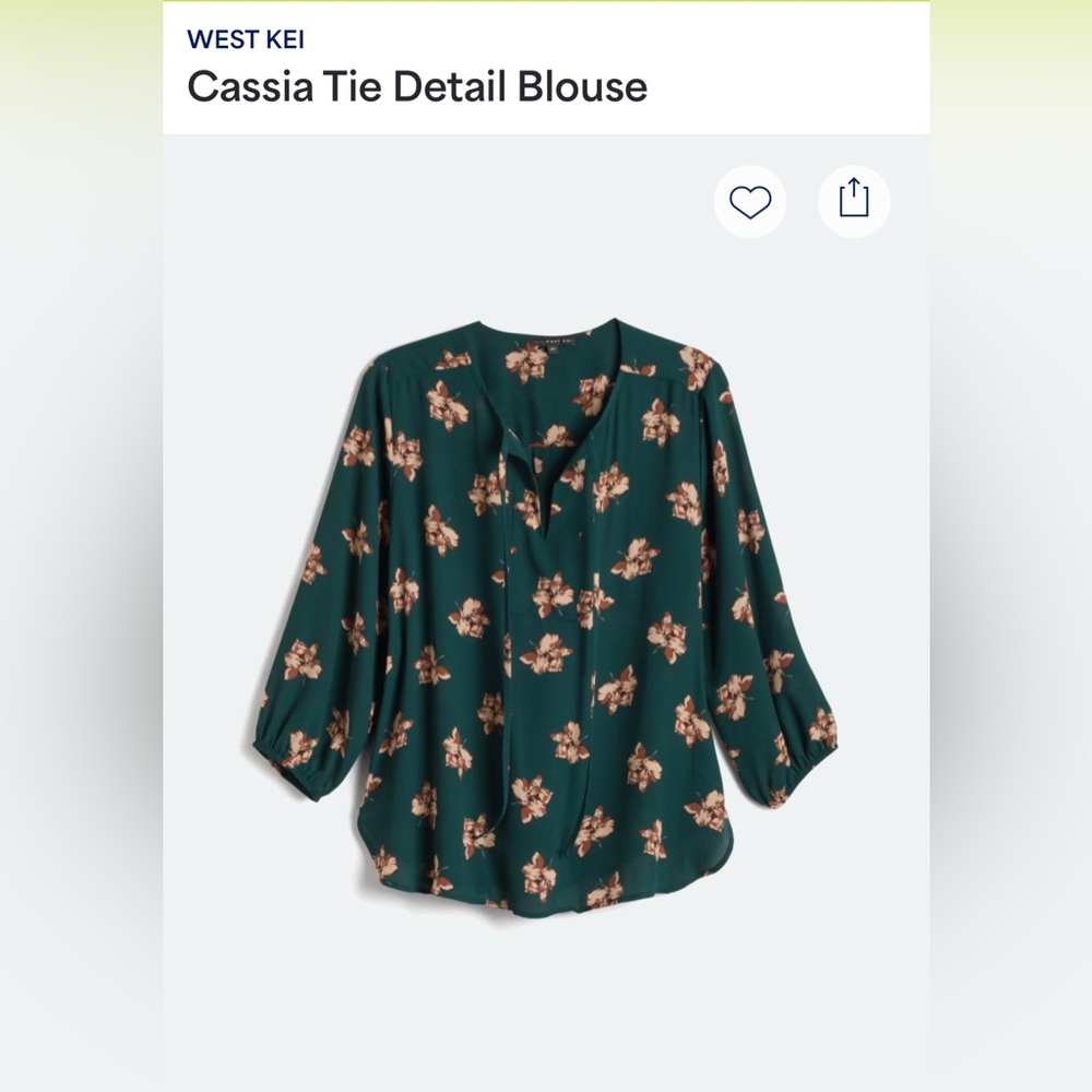 West Kei Green Boxy Blouse with Relaxed Fit